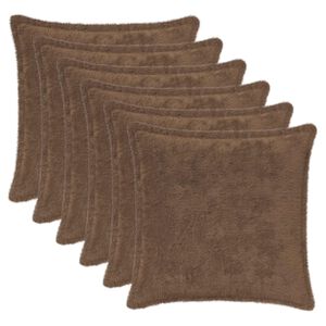 vidaXL P&aacute;rna huzat 6 db HOUTEN Vil&aacute;gos Barna 30 x 30 cm Műny&uacute;l Szőr