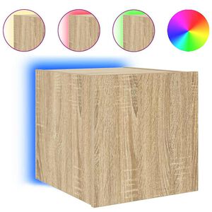 vidaXL sonoma t&ouml;lgy sz&iacute;nű fali TV-szekr&eacute;ny LED-ekkel 30,5x35x30 cm