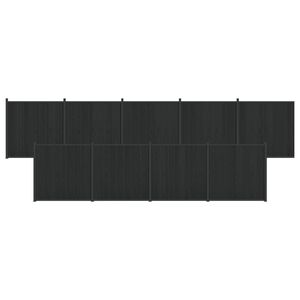 vidaXL Ker&iacute;t&eacute;selem 9 db 1580 x 186,5 cm WPC &eacute;s Alum&iacute;nium Fekete