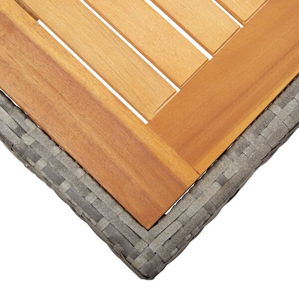 vidaXL szürke polyrattan és akácfa kerti asztal 190 x 90 x 75 cm