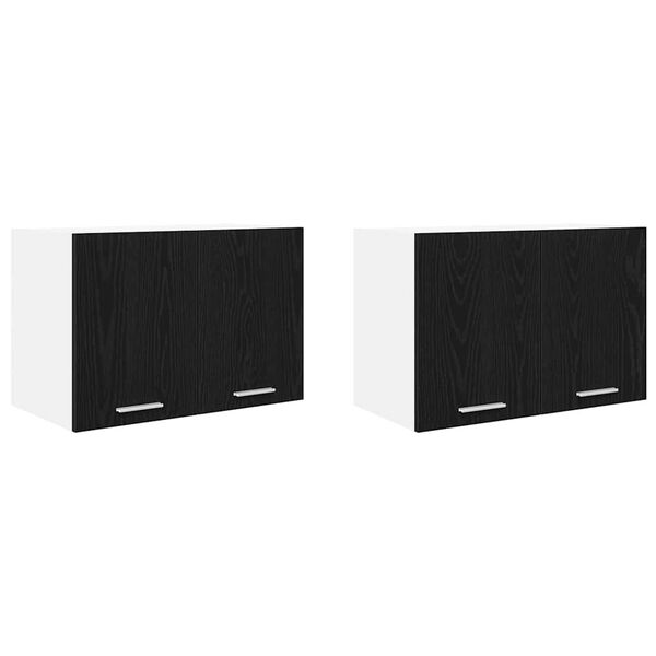 vidaXL F&uuml;ggő szekr&eacute;ny 2 pcs Fekete t&ouml;lgy &eacute;s feh&eacute;r 60 x 31 x 40 cm