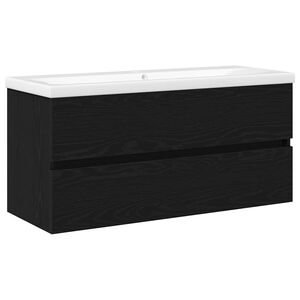 vidaXL F&uuml;rdőszobai mosd&oacute;szekr&eacute;ny Fekete t&ouml;lgy 100 x 39 x 62 cm Faanyag