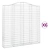 vidaXL 6 db &iacute;ves horganyzott vas gabion kos&aacute;r 200x30x200/220 cm