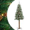vidaXL Karcs&uacute; kar&aacute;csonyfa Z&ouml;ld 180 cm PVC &eacute;s t&ouml;m&ouml;r fenyőfa
