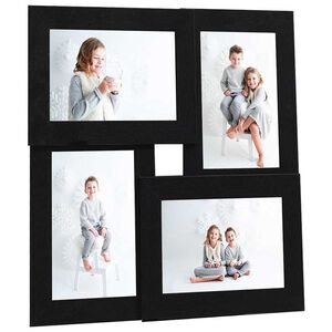 vidaXL fekete MDF f&eacute;nyk&eacute;pkeretszett 4 db 10 x 15 cm-es k&eacute;phez