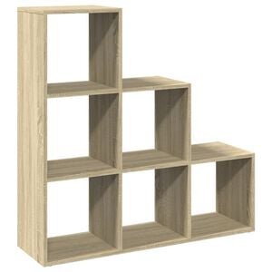 vidaXL 3 szintes sonoma t&ouml;lgy fa t&eacute;relv&aacute;laszt&oacute; k&ouml;nyvespolc 99x29x99 cm