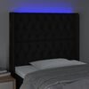 vidaXL fekete sz&ouml;vet LED-es fejt&aacute;mla 93x16x118/128 cm
