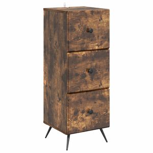 vidaXL Fi&oacute;kos szekr&eacute;ny F&uuml;st&ouml;s T&ouml;lgy 33 x 34,5 x 90 cm Szerelt Fa