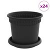 vidaXL N&ouml;v&eacute;nycser&eacute;p 24 pcs Fekete &Oslash; 15 x 12 cm Műanyag