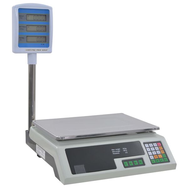 vidaXL elektronikus csomagm&eacute;rleg LCD-kijelzővel, 30 kg