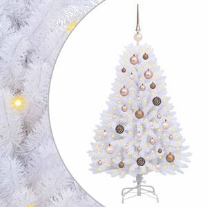 vidaXL Mű kar&aacute;csonyfa 120 cm PVC &eacute;s Ac&eacute;l Feh&eacute;r