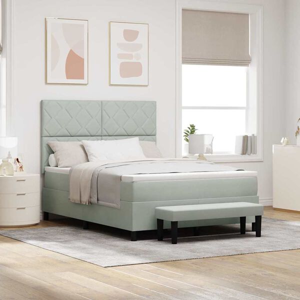 vidaXL Boxrug&oacute;s &aacute;gy matracmal Vil&aacute;gossz&uuml;rke 140 x 200 cm B&aacute;rsony