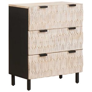 vidaXL Sz&eacute;f 60 x 33 x 75 cm T&ouml;m&ouml;r Mang&oacute;f&aacute;t Feh&eacute;r mosott fel&uuml;let