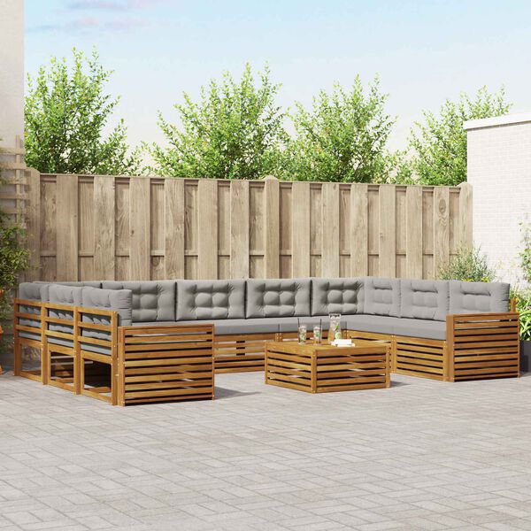 vidaXL K&uuml;lt&eacute;ri kanap&eacute; szett 10 pcs Term&eacute;szetes &eacute;s Vil&aacute;gossz&uuml;rke