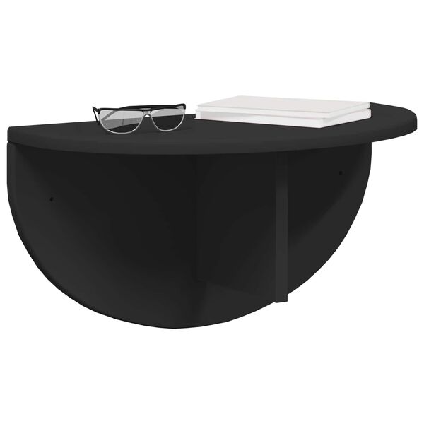 vidaXL Falpolc Falra szerelhető Fekete 48 x 24 x 24 cm Faanyag