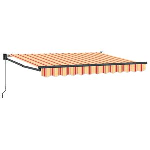 vidaXL K&eacute;zi Retrakt&aacute;lhat&oacute; Napernyő S&aacute;rga, Narancs &eacute;s Feh&eacute;r 3,5 x 2 m