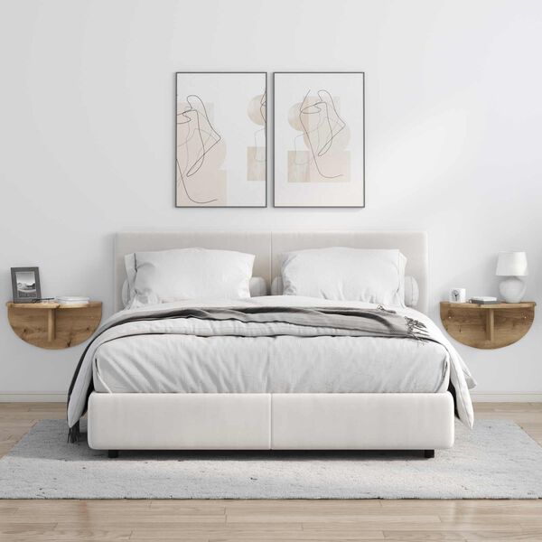 vidaXL Falpolc Falra szerelhető Artisan t&ouml;lgy 48 x 24 x 24 cm Faanyag