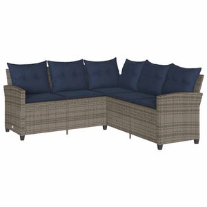vidaXL sz&uuml;rke polyrattan L-alak&uacute; kanap&eacute; p&aacute;rn&aacute;kkal