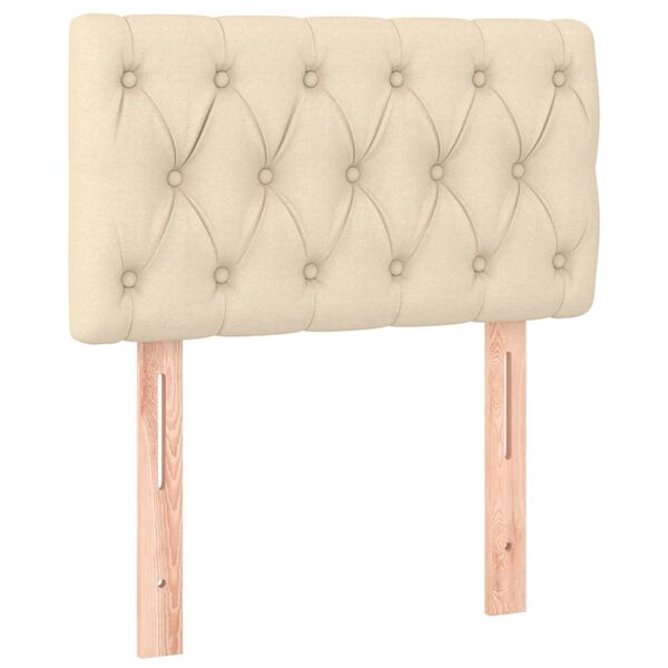 vidaXL krémszínű szövet LED-es fejtámla 80 x 7 x 78/88 cm