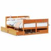 vidaXL viaszbarna t&ouml;m&ouml;r fenyőfa &aacute;gy matrac n&eacute;lk&uuml;l 120 x 190 cm