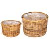 vidaXL Vir&aacute;gcser&eacute;p kos&aacute;r t&aacute;rol&oacute;val 2 pcs Barna Kubu ratt&aacute;n
