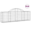 vidaXL 14 db &iacute;ves horganyzott vas gabion kos&aacute;r 200x30x60/80 cm