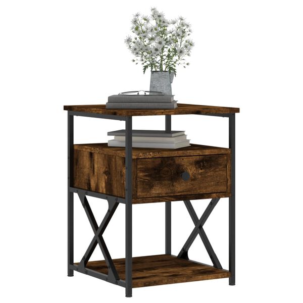 vidaXL f&uuml;st&ouml;s t&ouml;lgy sz&iacute;nű szerelt fa &eacute;jjeliszekr&eacute;ny 40x42x55 cm