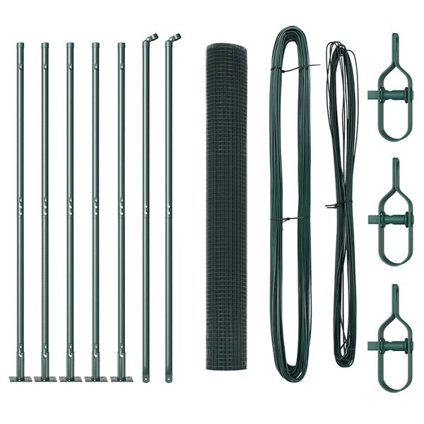 vidaXL Ker&iacute;t&eacute;soszlop Z&ouml;ld 10 x 1 m (19 x 19 mm h&aacute;l&oacute;) Ac&eacute;l