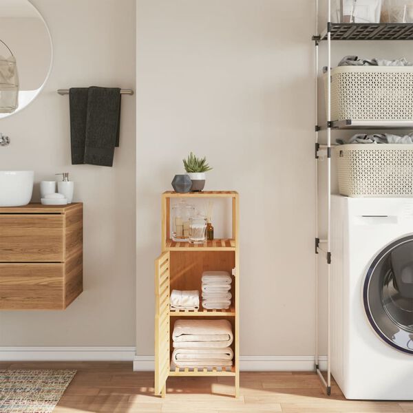 vidaXL bambusz f&uuml;rdőszobaszekr&eacute;ny polccal 36 x 33 x 87 cm