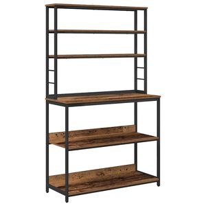 vidaXL Konyhai polc 5 szintes 100 x 40 x 168 cm Szerelt Fa &Ouml;reg fa