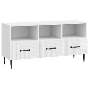 vidaXL TV szekr&eacute;ny Magasf&eacute;nyű Feh&eacute;r 102 x 34,5 x 50 cm Szerelt Fa