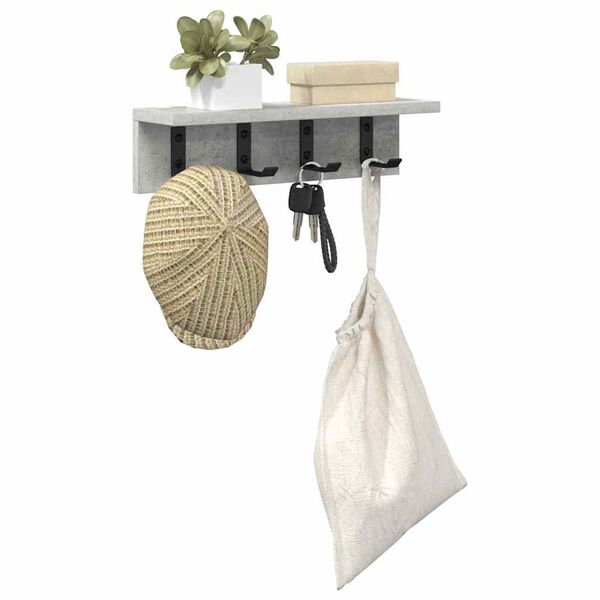 vidaXL Fali Kab&aacute;thorog Beton Sz&uuml;rke 40 x 10,5 x 10,5 cm Faanyag