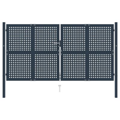 vidaXL antracitszürke acél kerítéskapu 306 x 250 cm