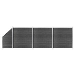 vidaXL fekete WPC ker&iacute;t&eacute;spanelszett 619 x (105-186) cm