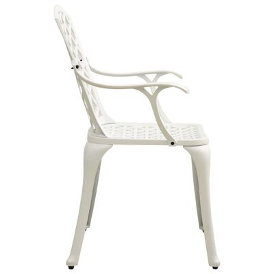 vidaXL 6 db fehér öntött alumínium kerti szék