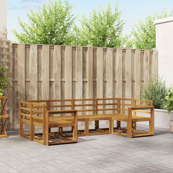 vidaXL K&uuml;lt&eacute;ri kanap&eacute; szett 6 pcs Term&eacute;szetes T&ouml;m&ouml;r Ak&aacute;cfa