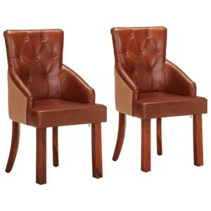 vidaXL 2 db barna valódi kecskebőr étkezőszék