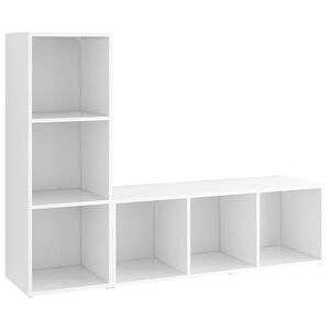 vidaXL 2 db feh&eacute;r szerelt fa TV-szekr&eacute;ny 107 x 35 x 37 cm