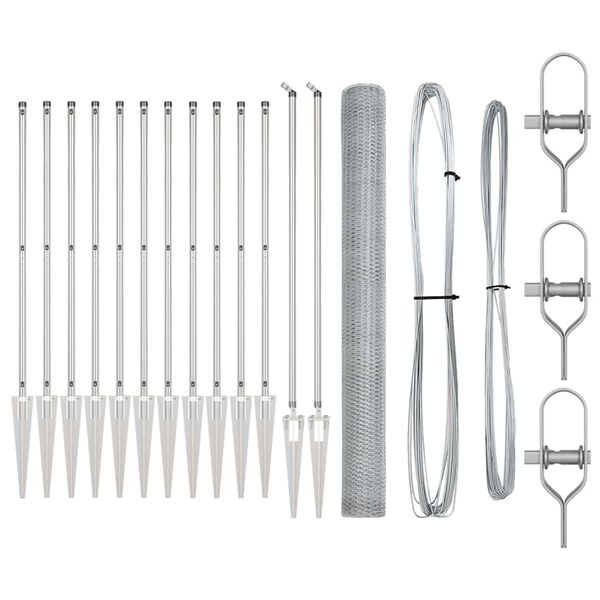 vidaXL Ker&iacute;t&eacute;soszlop Ez&uuml;st 25 x 1,5 m (25 mm h&aacute;l&oacute;) Ac&eacute;l