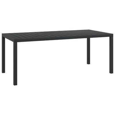 vidaXL fekete alumínium és WPC kerti asztal 185 x 90 x 74 cm