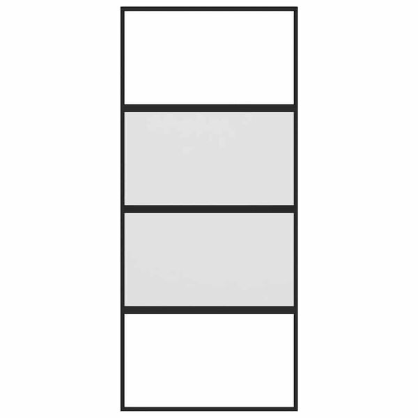 vidaXL fekete edzett üveg és alumínium tolóajtó 90 x 205 cm