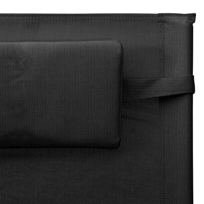 vidaXL fekete-szürke textilén napozóágy