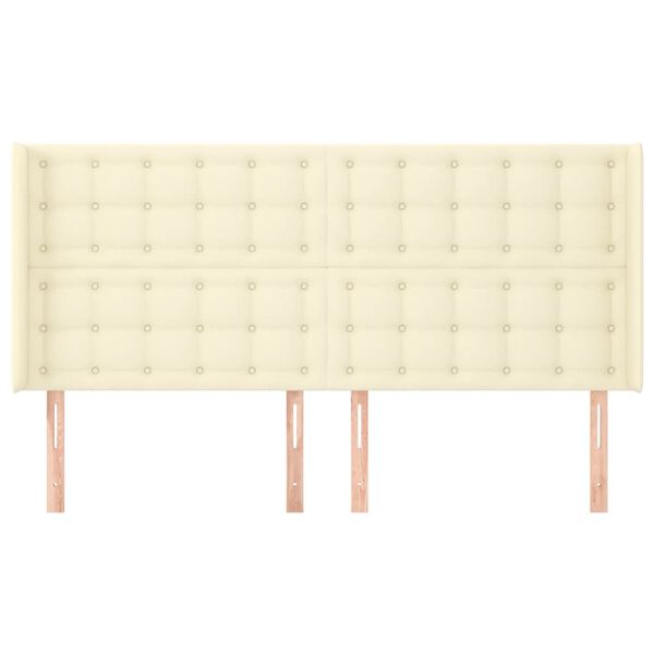 vidaXL kr&eacute;msz&iacute;nű műbőr fejt&aacute;mla sz&aacute;rnyakkal 203x16x118/128 cm