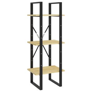 vidaXL h&aacute;romszintes t&ouml;m&ouml;r fenyőfa k&ouml;nyvszekr&eacute;ny 40 x 30 x 105 cm