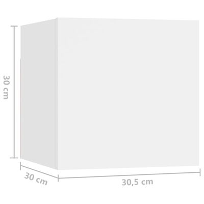 vidaXL 2 db fehér forgácslap éjjeliszekrény 30,5 x 30 x 30 cm