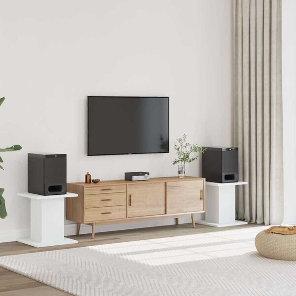 vidaXL 2 db feh&eacute;r szerelt fa hangsz&oacute;r&oacute;&aacute;llv&aacute;ny 30 x 30 x 40 cm