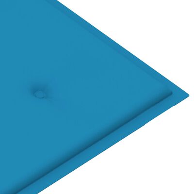 vidaXL tömör tíkfa kerti pad kék párnával 120 cm
