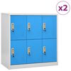 vidaXL 2 db vil&aacute;gossz&uuml;rke-k&eacute;k ac&eacute;l z&aacute;rhat&oacute; szekr&eacute;ny 90 x 45 x 92,5 cm