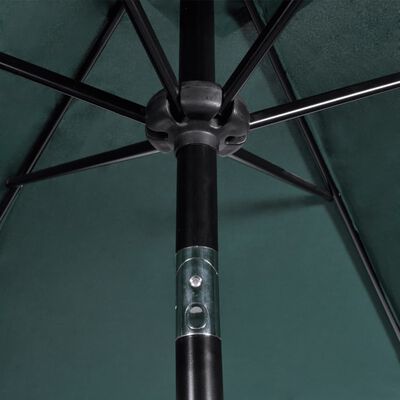 3 m átmérőjű napernyő acél tartórúddal zöld