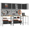 vidaXL Munkaszekr&eacute;ny K&eacute;szlet polcokkal z&aacute;rral 10 pcs Fekete &eacute;s Sz&uuml;rke
